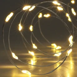 Zilverdraad verlichting met 40 LED lampjes - warm wit - 1.95 meter