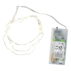 Zilverdraad verlichting met 20 LED lampjes - warm wit - 95 cm